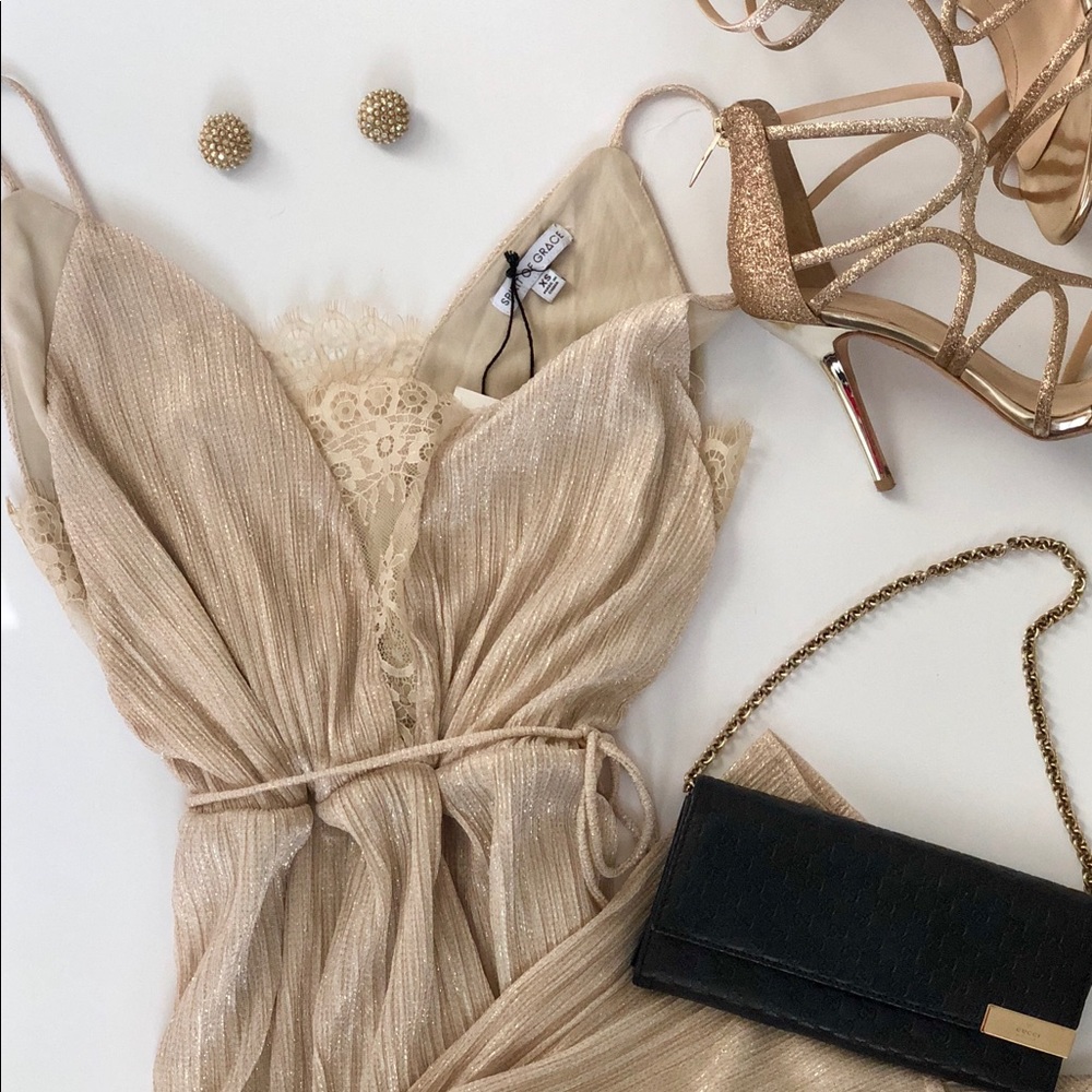 NWT Spirit of Grace (a Nordstrom brand) Gold Dress